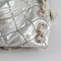 Chanel Nylon Fur BonBon Tote Silver