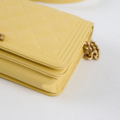 Chanel Boy Wallet on Chain WOC Yellow