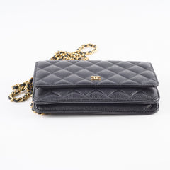 Chanel Classic Wallet On Chain WOC Caviar Black