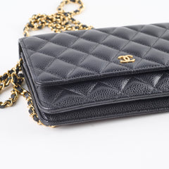 Chanel Classic Wallet On Chain WOC Caviar Black