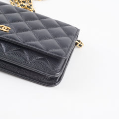 Chanel Classic Wallet On Chain WOC Caviar Black