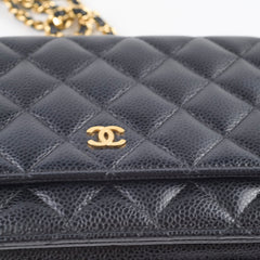 Chanel Classic Wallet On Chain WOC Caviar Black