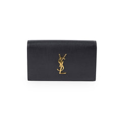 Saint Laurent Kate Clutch Grain de Poudre Black
