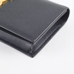 Saint Laurent Kate Clutch Grain de Poudre Black