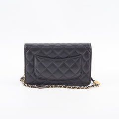 Chanel Caviar Charm Wallet on Chain WOC Black GHW Microchipped