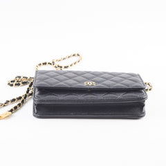 Chanel Caviar Charm Wallet on Chain WOC Black GHW Microchipped