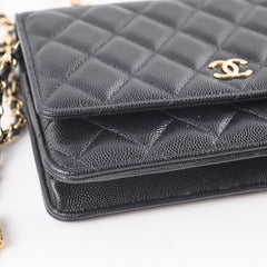 Chanel Caviar Charm Wallet on Chain WOC Black GHW Microchipped