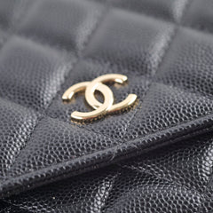 Chanel Caviar Charm Wallet on Chain WOC Black GHW Microchipped