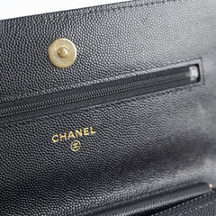 Chanel Caviar Charm Wallet on Chain WOC Black GHW Microchipped