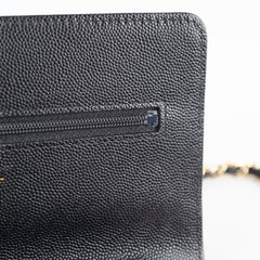 Chanel Caviar Charm Wallet on Chain WOC Black GHW Microchipped