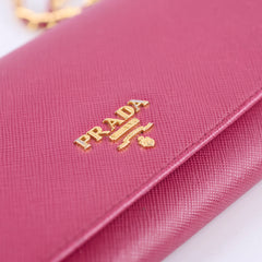 Prada Long Wallet on Chain WOC Dark Pink