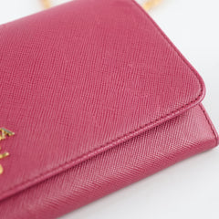 Prada Long Wallet on Chain WOC Dark Pink
