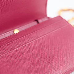 Prada Long Wallet on Chain WOC Dark Pink