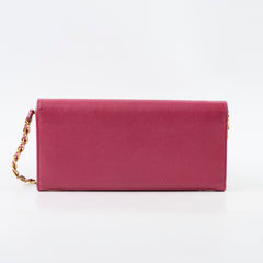 Prada Long Wallet on Chain WOC Dark Pink