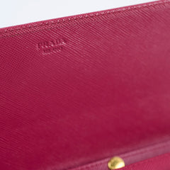 Prada Long Wallet on Chain WOC Dark Pink