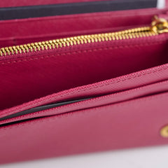 Prada Long Wallet on Chain WOC Dark Pink