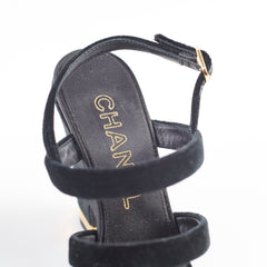 Chanel Suede Black Heels 37.5