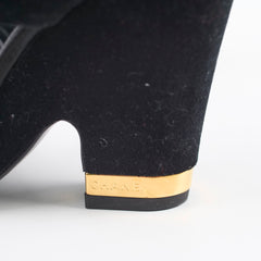 Chanel Suede Black Heels 37.5
