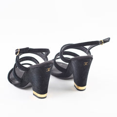 Chanel Suede Black Heels 37.5
