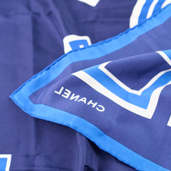 Chanel CC Scarf 90 Navy/Royal Blue/White