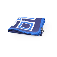 Chanel CC Scarf 90 Navy/Royal Blue/White