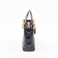 Dior Mini Lady Dior Patent Black