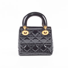 Dior Mini Lady Dior Patent Black