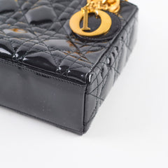 Dior Mini Lady Dior Patent Black