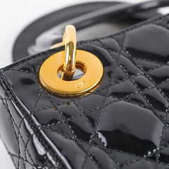 Dior Mini Lady Dior Patent Black