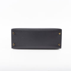 Hermes Kelly 28 Black GHW Espom D stamp