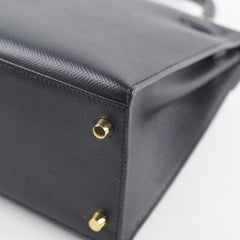 Hermes Kelly 28 Black GHW Espom D stamp