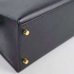 Hermes Kelly 28 Black GHW Espom D stamp