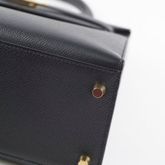 Hermes Kelly 28 Black GHW Espom D stamp