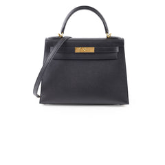 Hermes Kelly 28 Black GHW Espom D stamp