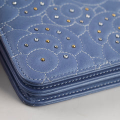 Chanel WOC Wallet On Chain Rhinestones Lambskin Sky Blue
