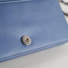 Chanel WOC Wallet On Chain Rhinestones Lambskin Sky Blue