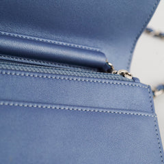 Chanel WOC Wallet On Chain Rhinestones Lambskin Sky Blue