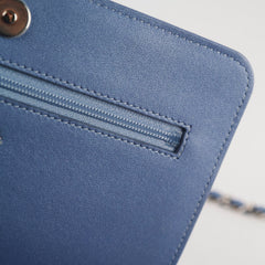 Chanel WOC Wallet On Chain Rhinestones Lambskin Sky Blue