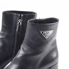 Prada Vitello Ankle Boots Black - Size 36