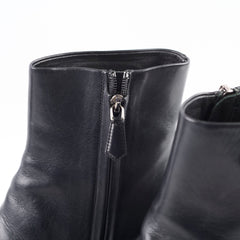Prada Vitello Ankle Boots Black - Size 36