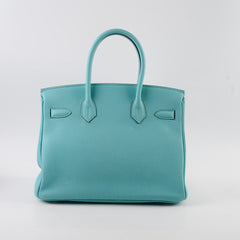 Hermes Birkin 30 Togo Blue Atoll - T stamp