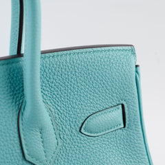Hermes Birkin 30 Togo Blue Atoll - T stamp