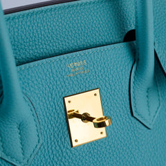Hermes Birkin 30 Togo Blue Atoll - T stamp