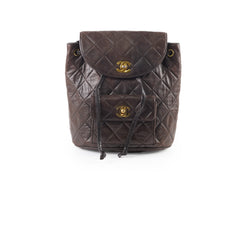 Chanel 24K Vintage Duma Backpack Lambskin Dark Brown
