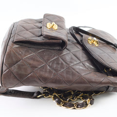 Chanel 24K Vintage Duma Backpack Lambskin Dark Brown