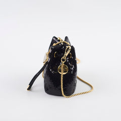 Prada Micro Bucket Bag Sequins Black