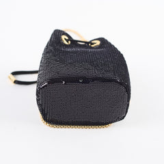 Prada Micro Bucket Bag Sequins Black