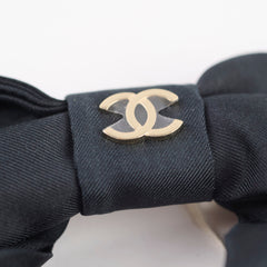 Chanel Silk Bow Hairclip Black