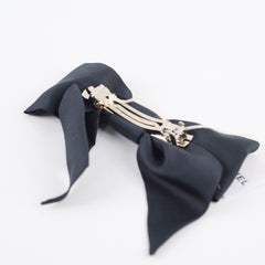 Chanel Silk Bow Hairclip Black