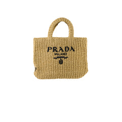 Prada Raffia Tote Bag Small